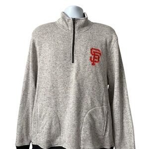 ‘47 San Francisco Giants Men’s 1/4 Zip Mock Neck Pullover Sweater Gray XL
